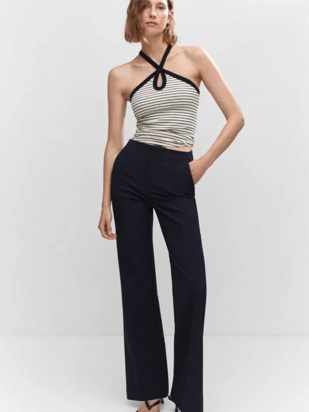 Mango Ribbed Nautical Halter Top | XS
